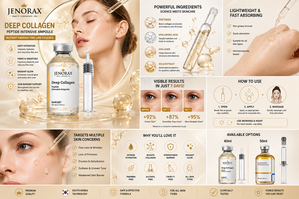 JENORAX Deep Collagen Peptide Serum – Firming & Hydrating Face Treatment (30ml)