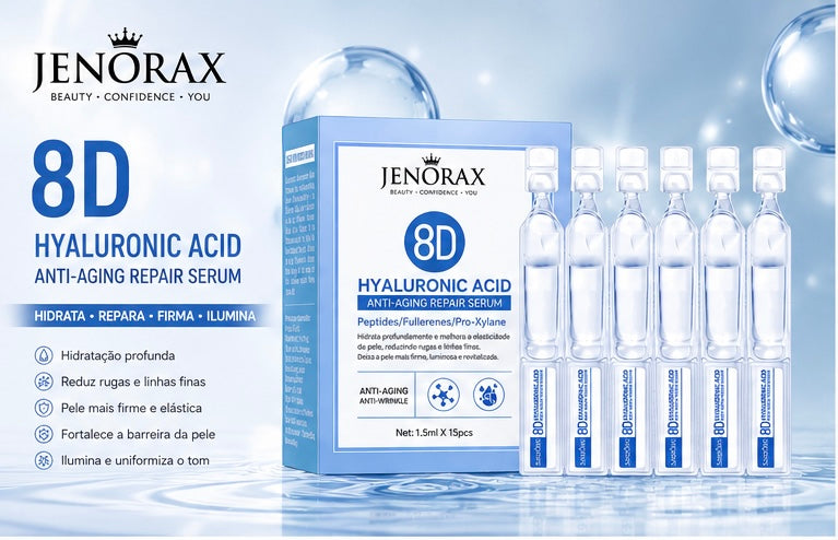 JENORAX 8D Hyaluronic Acid Serum – Deep Hydration & Plumping Facial Serum