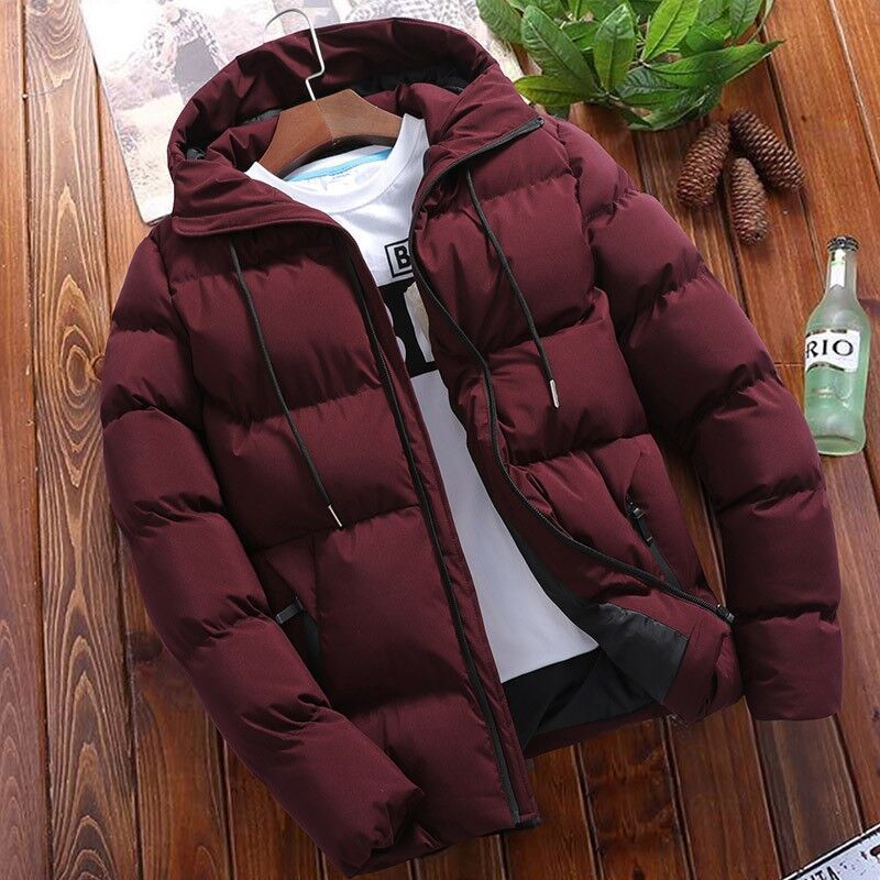 Men's 2026  Winter New Cotton-Padded Jacket, Short Thickened Puffer Jacket for Young Men, Men's Hooded Cotton Coat