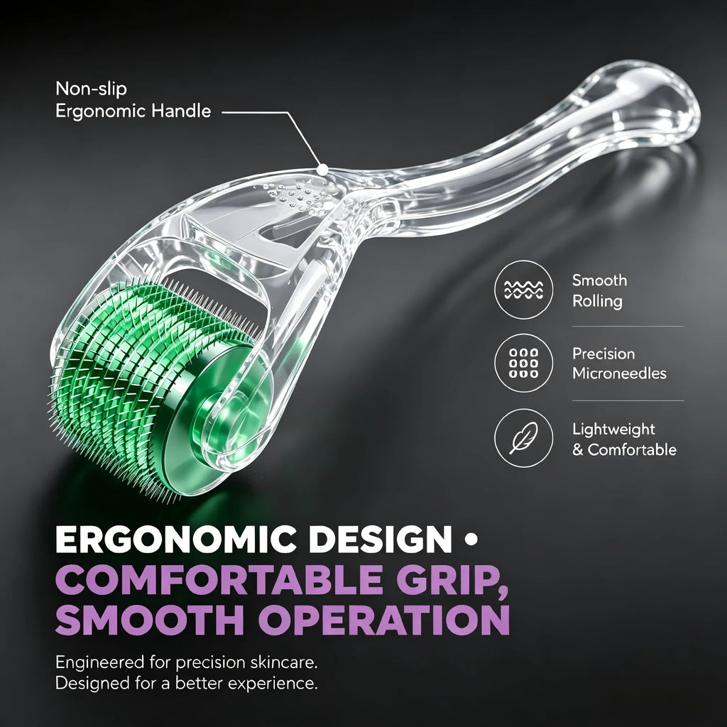 Derma Roller JENORAX 540 Aiguilles en Titane – Microneedling Visage, Barbe & Cheveux (0,20 / 0,25 / 0,30 mm)