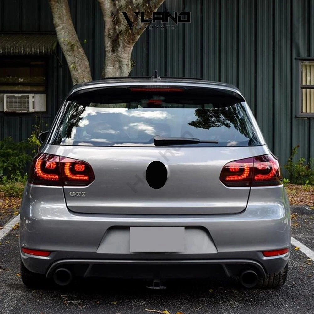 Pair Full LED Taillights For VW Golf 6 MK6 GTI R 2008 2009 2010 2011 2012 Taillamp Rear Lamp Brake Fog Turn Signal DRL Light
