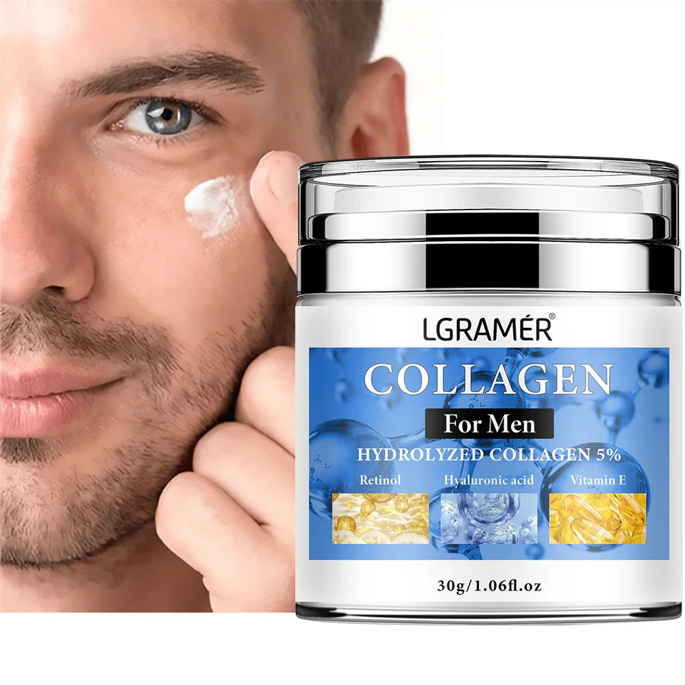 Crème Visage Homme au Collagène & Rétinol JENORAX – Anti-Âge, Hydratation Intense & Raffermissement