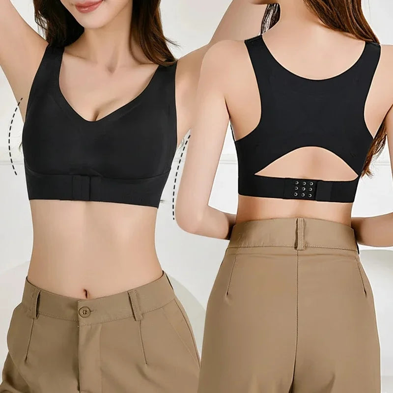 Posture Corrector Bra Back Support Front Closure Underwear for Women Supportive Bras without Underwire