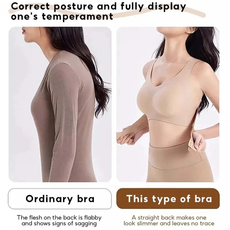 Posture Corrector Bra Back Support Front Closure Underwear for Women Supportive Bras without Underwire