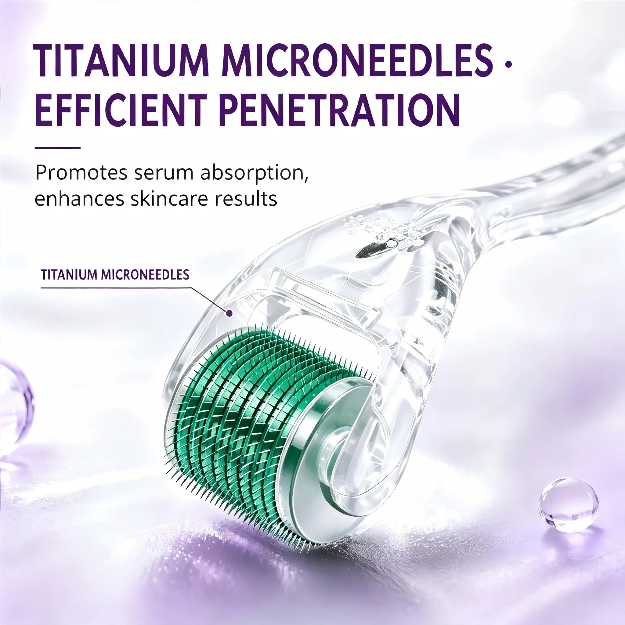 Derma Roller JENORAX 540 Aiguilles en Titane – Microneedling Visage, Barbe & Cheveux (0,20 / 0,25 / 0,30 mm)