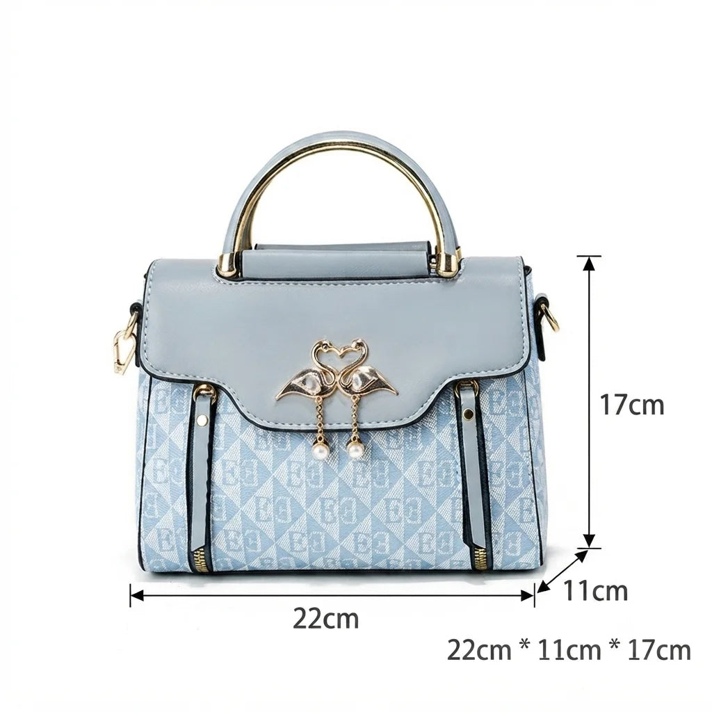 Ladies' handbag 2026 new fashion trend embossed plain style versatile casual shoulder crossbody bag.