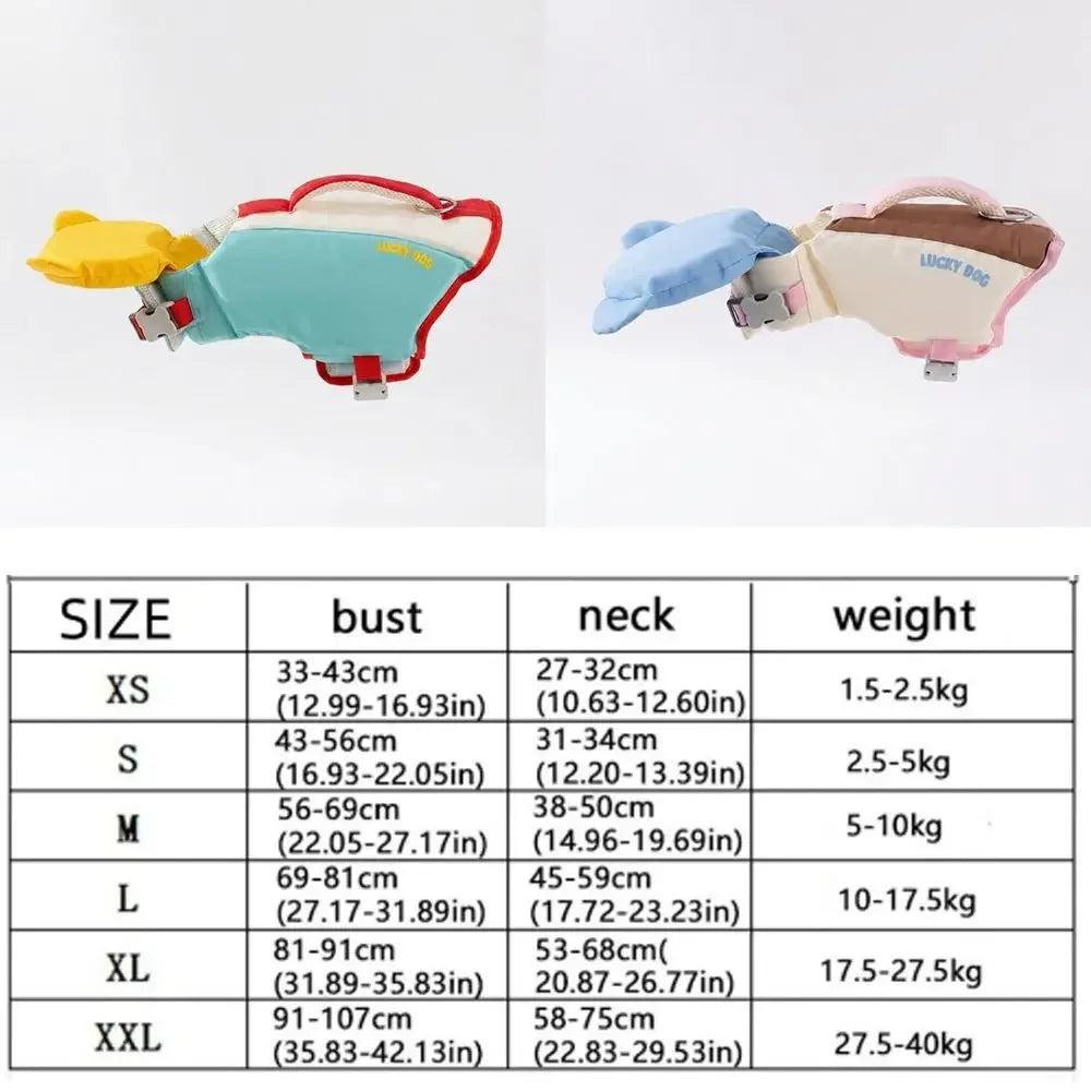 Strong Buoyancy Dog Life Jacket Adjustable Breathable Dog Swimming Suit Waterproof Thick Sponge Pad Pet Life Vest Boating