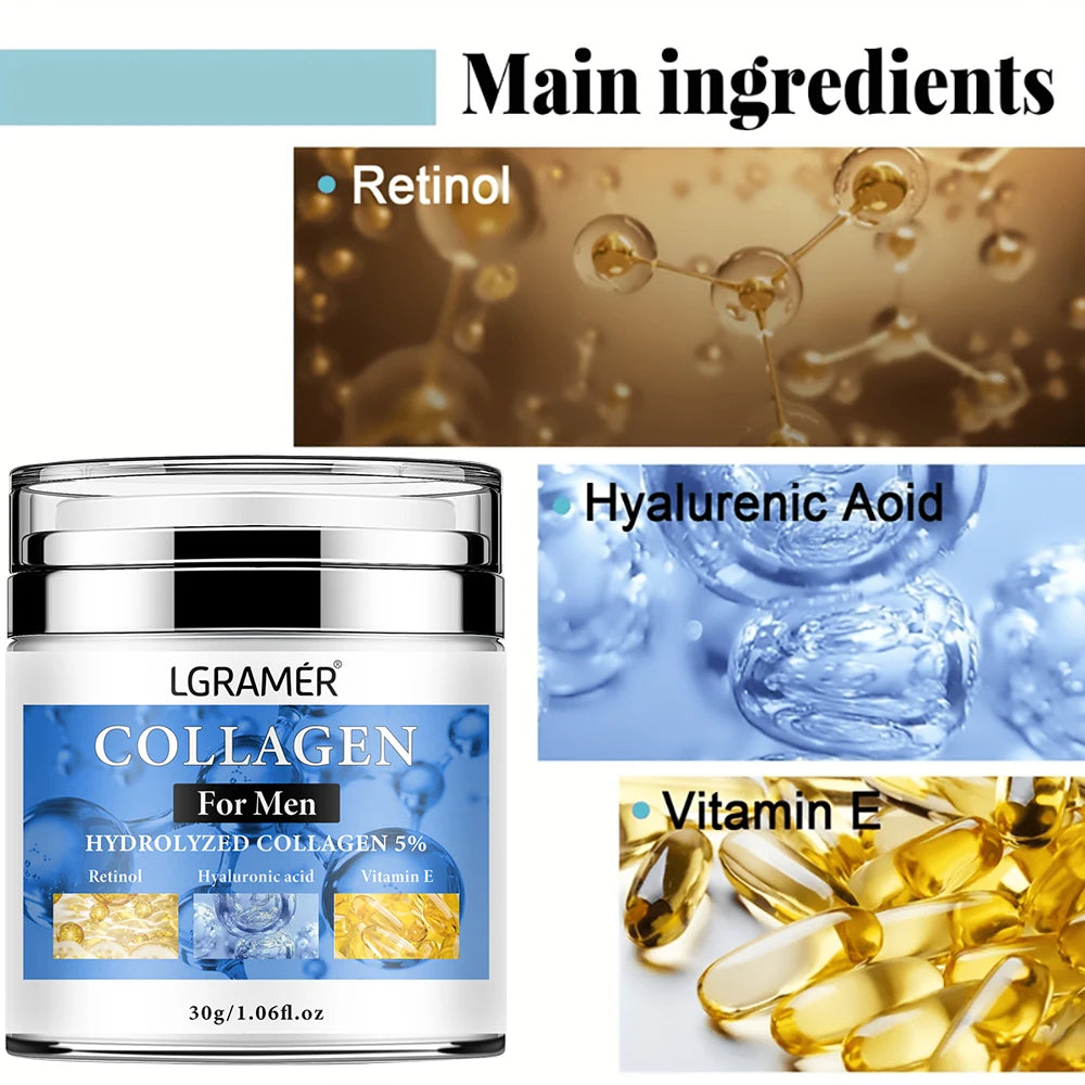 Crème Visage Homme au Collagène & Rétinol JENORAX – Anti-Âge, Hydratation Intense & Raffermissement