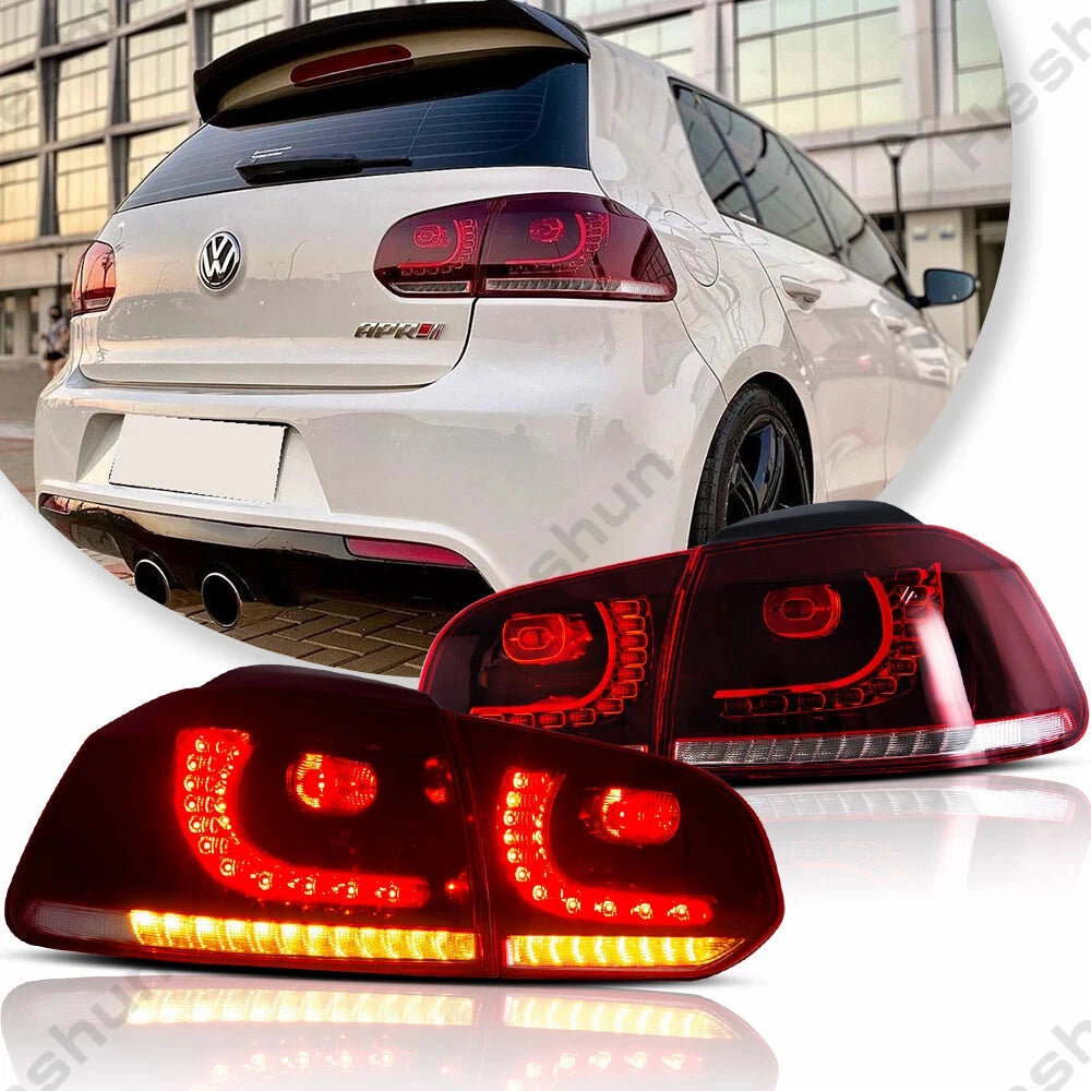 Pair Full LED Taillights For VW Golf 6 MK6 GTI R 2008 2009 2010 2011 2012 Taillamp Rear Lamp Brake Fog Turn Signal DRL Light