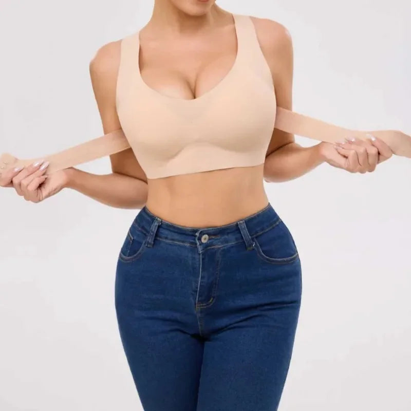 Posture Corrector Bra Back Support Front Closure Underwear for Women Supportive Bras without Underwire