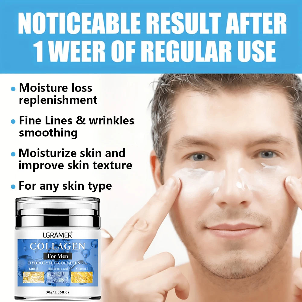 Crème Visage Homme au Collagène & Rétinol JENORAX – Anti-Âge, Hydratation Intense & Raffermissement