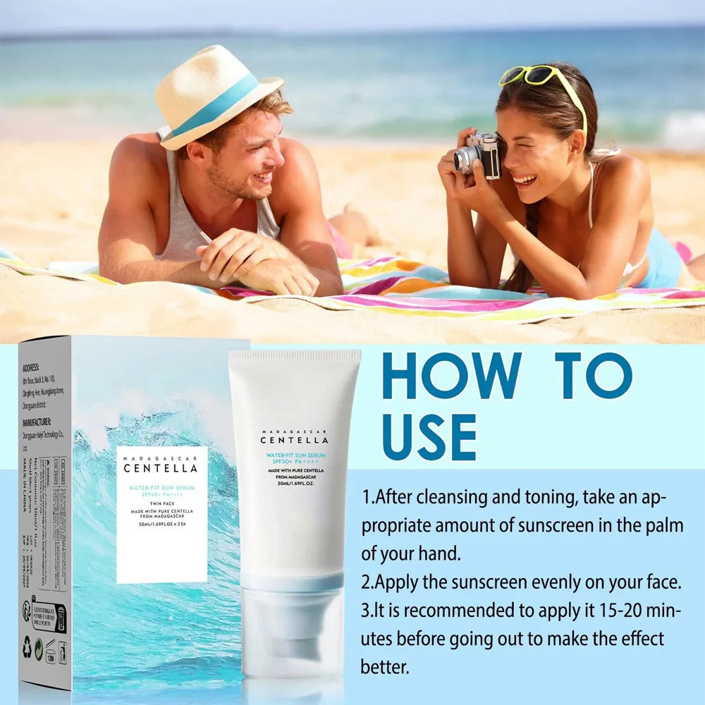 JENORAX SPF 50+ Daily Sunscreen – Centella Hydrating UV Protection (50ml)