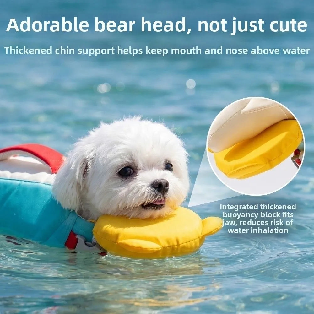 Strong Buoyancy Dog Life Jacket Adjustable Breathable Dog Swimming Suit Waterproof Thick Sponge Pad Pet Life Vest Boating