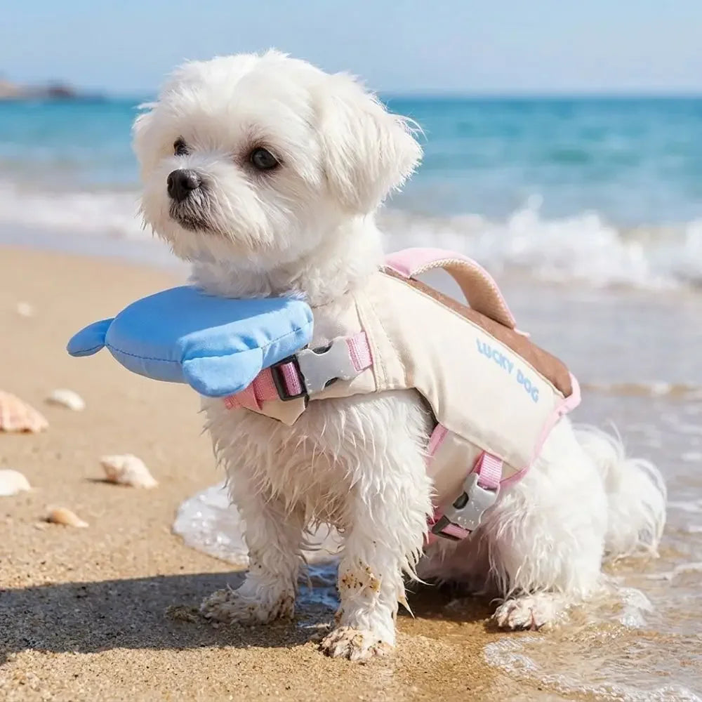 Strong Buoyancy Dog Life Jacket Adjustable Breathable Dog Swimming Suit Waterproof Thick Sponge Pad Pet Life Vest Boating