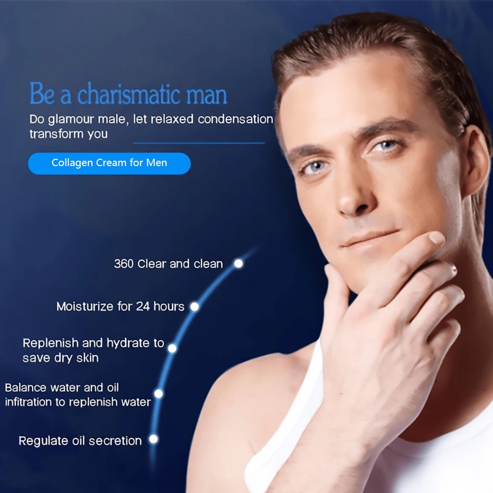 Crème Visage Homme au Collagène & Rétinol JENORAX – Anti-Âge, Hydratation Intense & Raffermissement